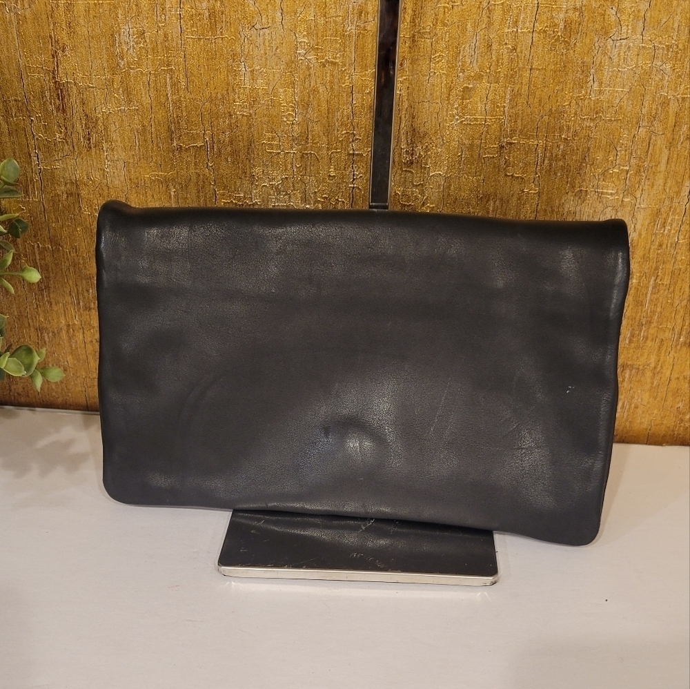 Ann Taylor Fold Over Leather Clutch
